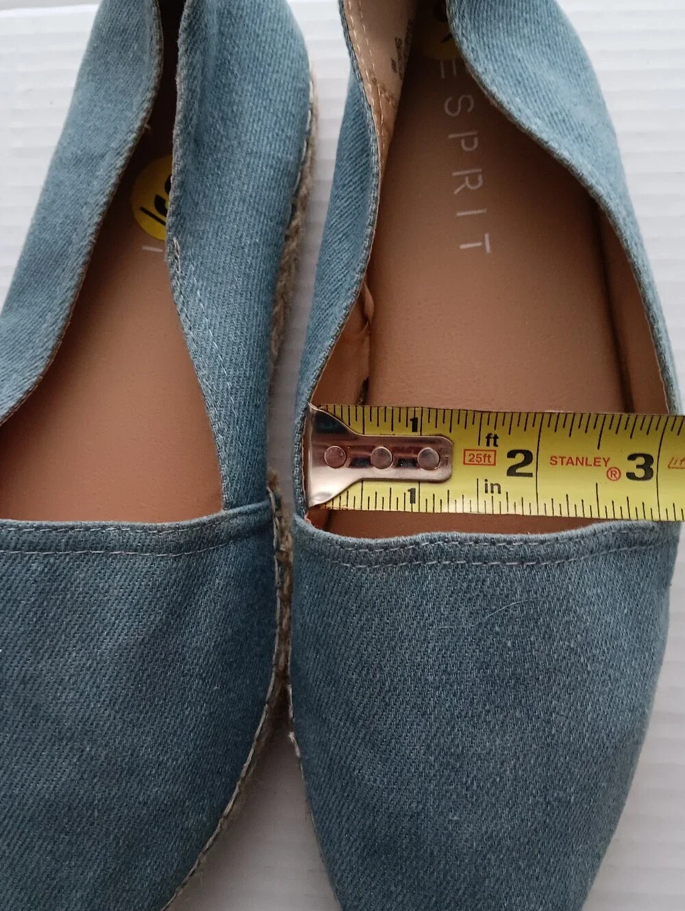 Esprit Wyoming Chambray  Light Blue Denim Espadrille  Almond Toe Sz 9M